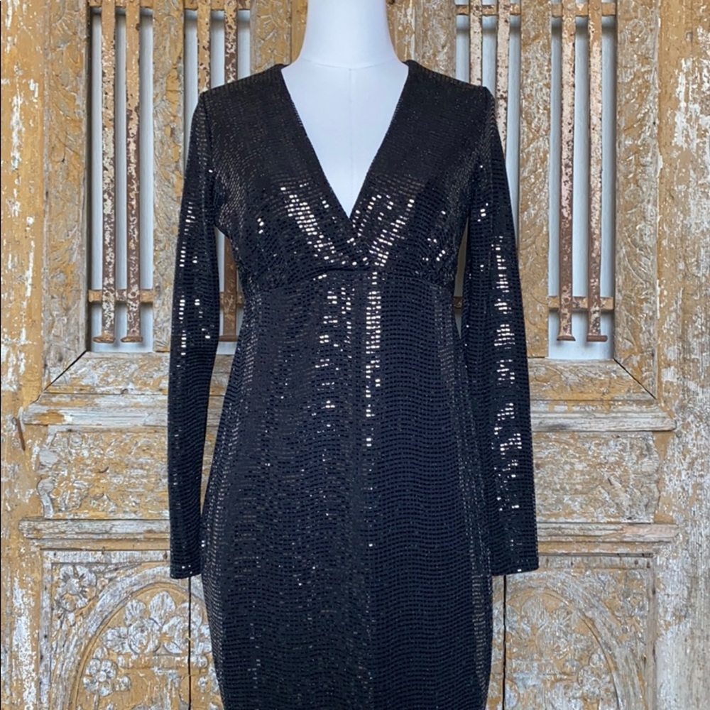 FLOUNCE LONDON SEQUIN LS DRESS 8 EXCELLENT